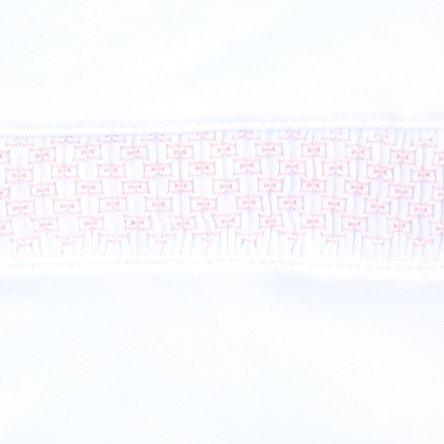 Essentials Smocked Blanket with Pink Trim
