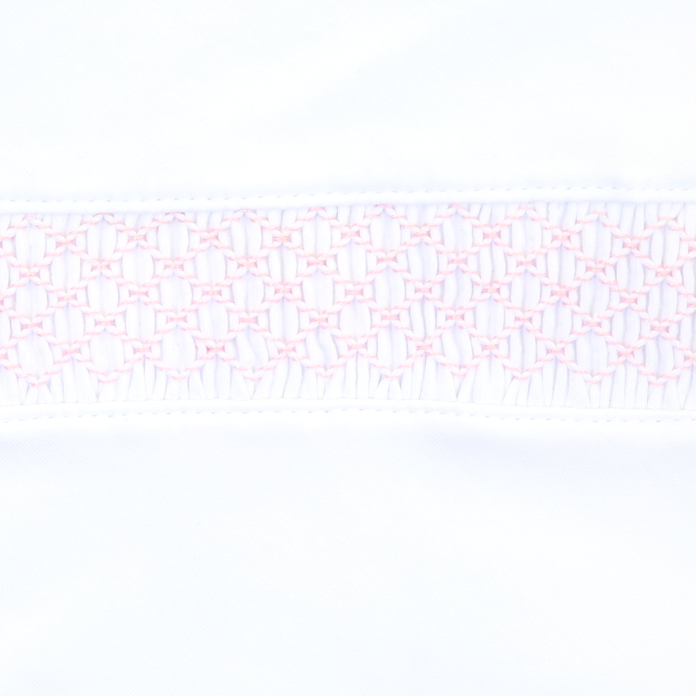 Essentials Smocked Blanket with Pink Trim