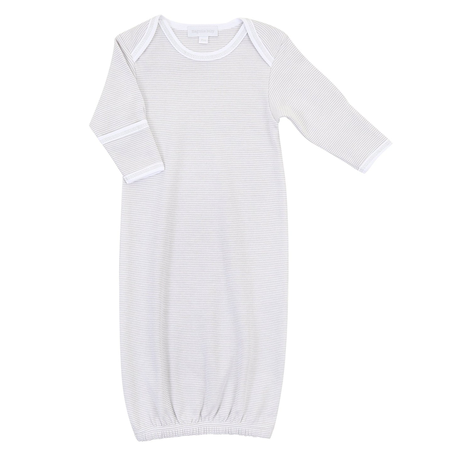 Baby Stripes Silver Lap Gown - Magnolia BabyGown