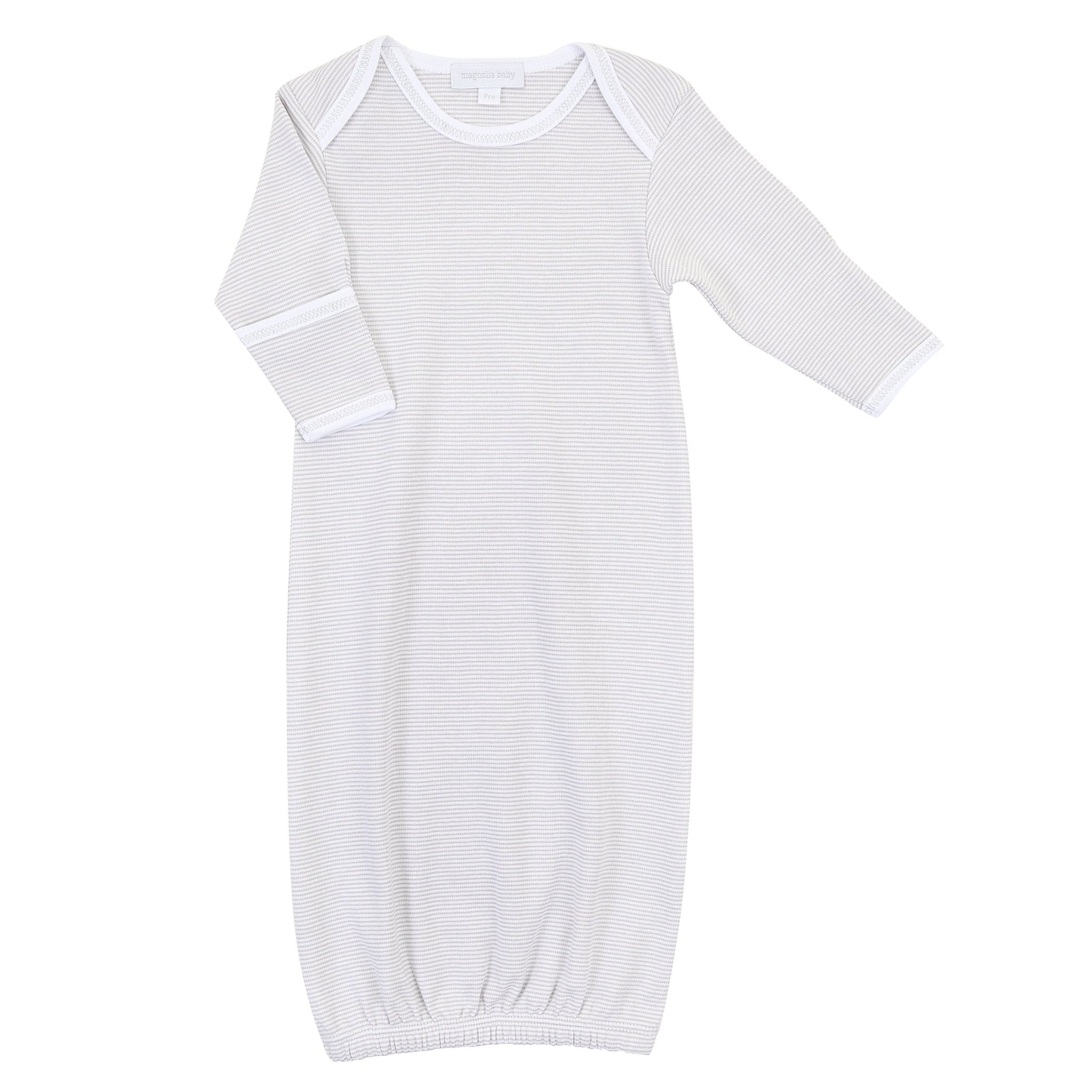 Baby Stripes Silver Lap Gown - Magnolia BabyGown