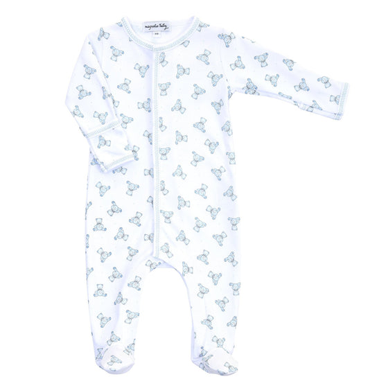 Baby's Teddy Essentials Blue Footie - Magnolia BabyFootie