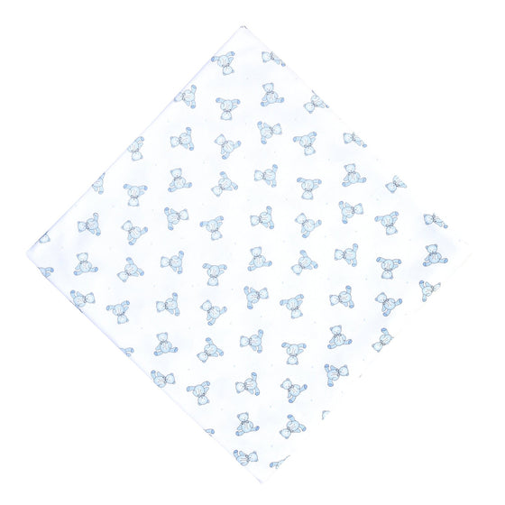 Baby's Teddy Essentials Blue Printed Swaddle Blanket - Magnolia BabySwaddle Blanket