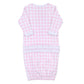 Batter Up Applique Pink Ruffle Lap Gown - Magnolia BabyGown