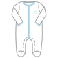 Brit Milah White Blue Embroidered Footie - Magnolia BabyFootie