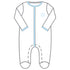 Brit Milah White Blue Embroidered Footie - Magnolia BabyFootie