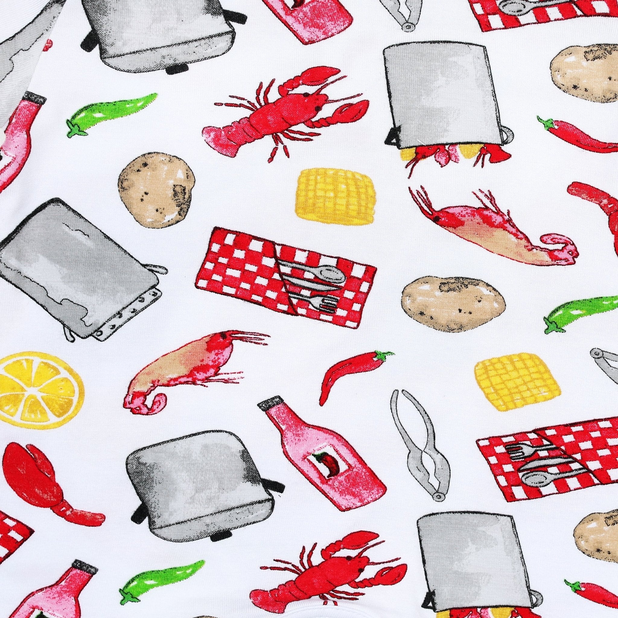 Crawfish Boil Red Print Burp Cloth - Magnolia BabyBurp Cloth
