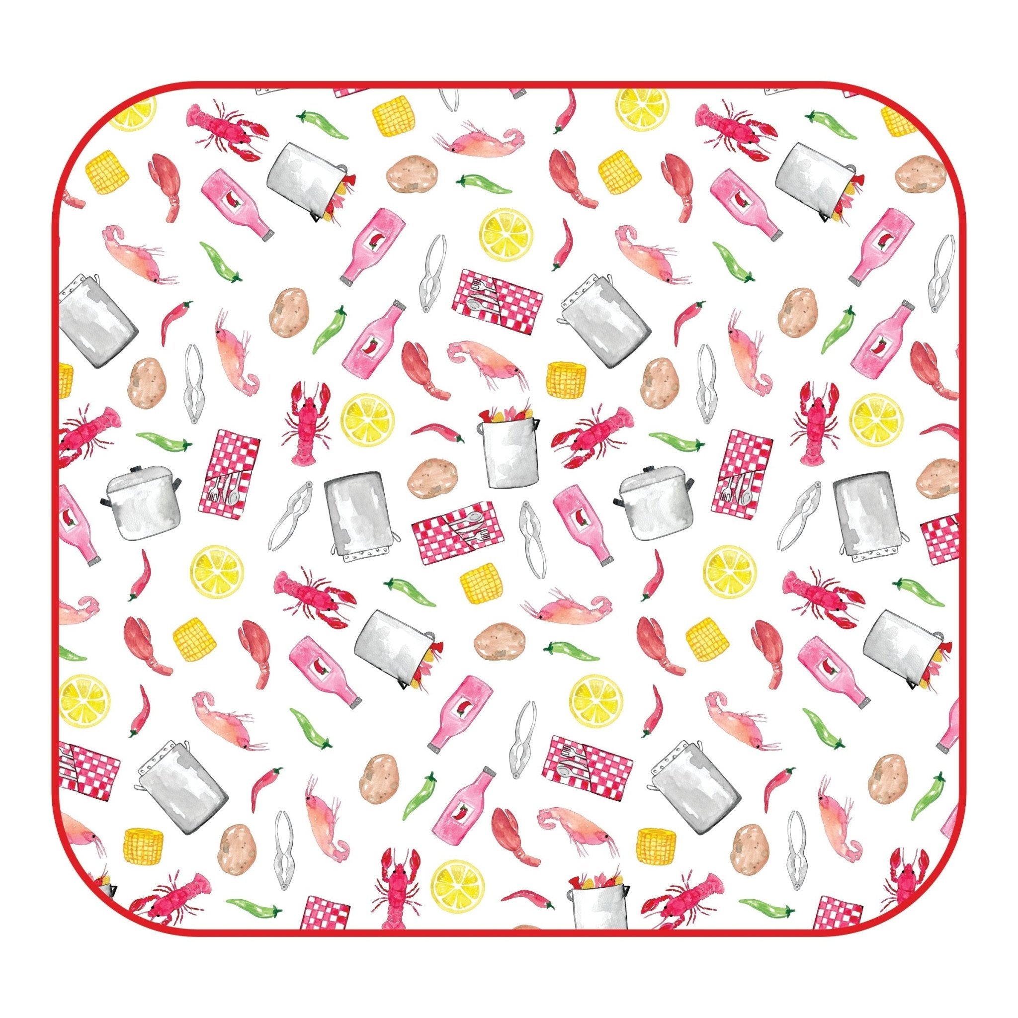 Crawfish Boil Red Print Swaddle Blanket - Magnolia BabySwaddle Blanket