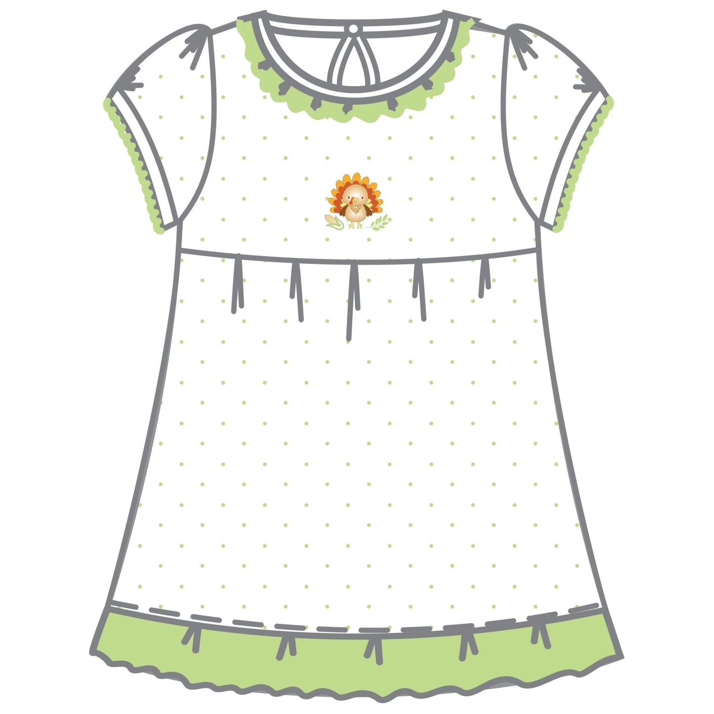 Giving Thanks Embroidered Short Sleeve Toddler Dress - Magnolia BabyDress