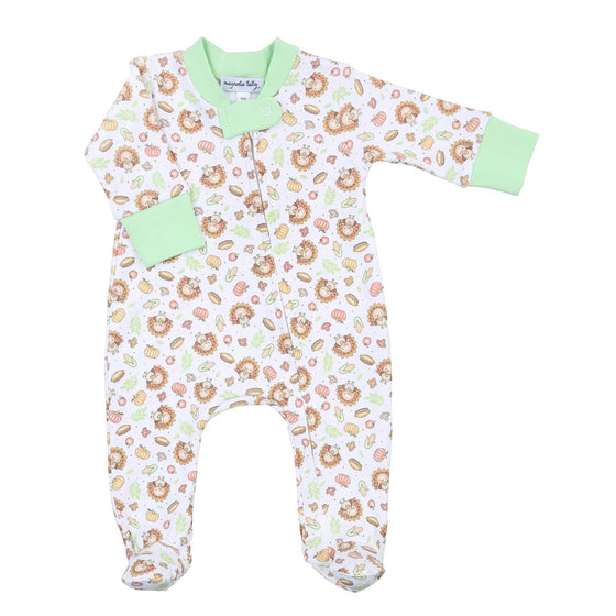Giving Thanks Printed Zipper Footie - Magnolia BabyFootie