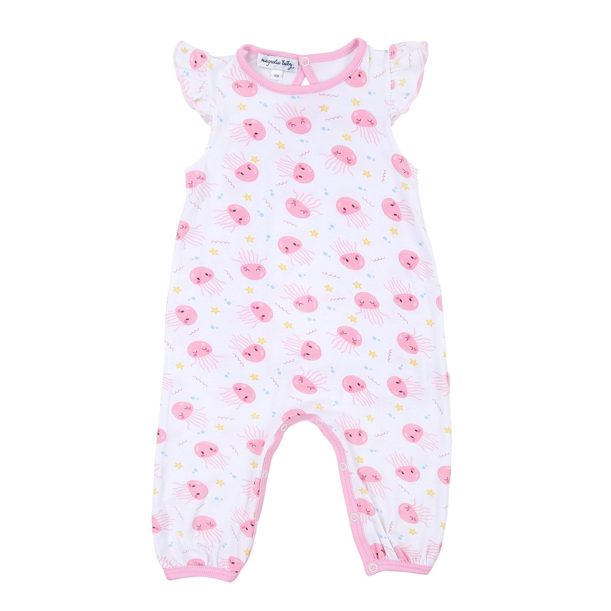 Joyful Jellyfish Pink Flutters Playsuit - Magnolia BabyPlaysuit