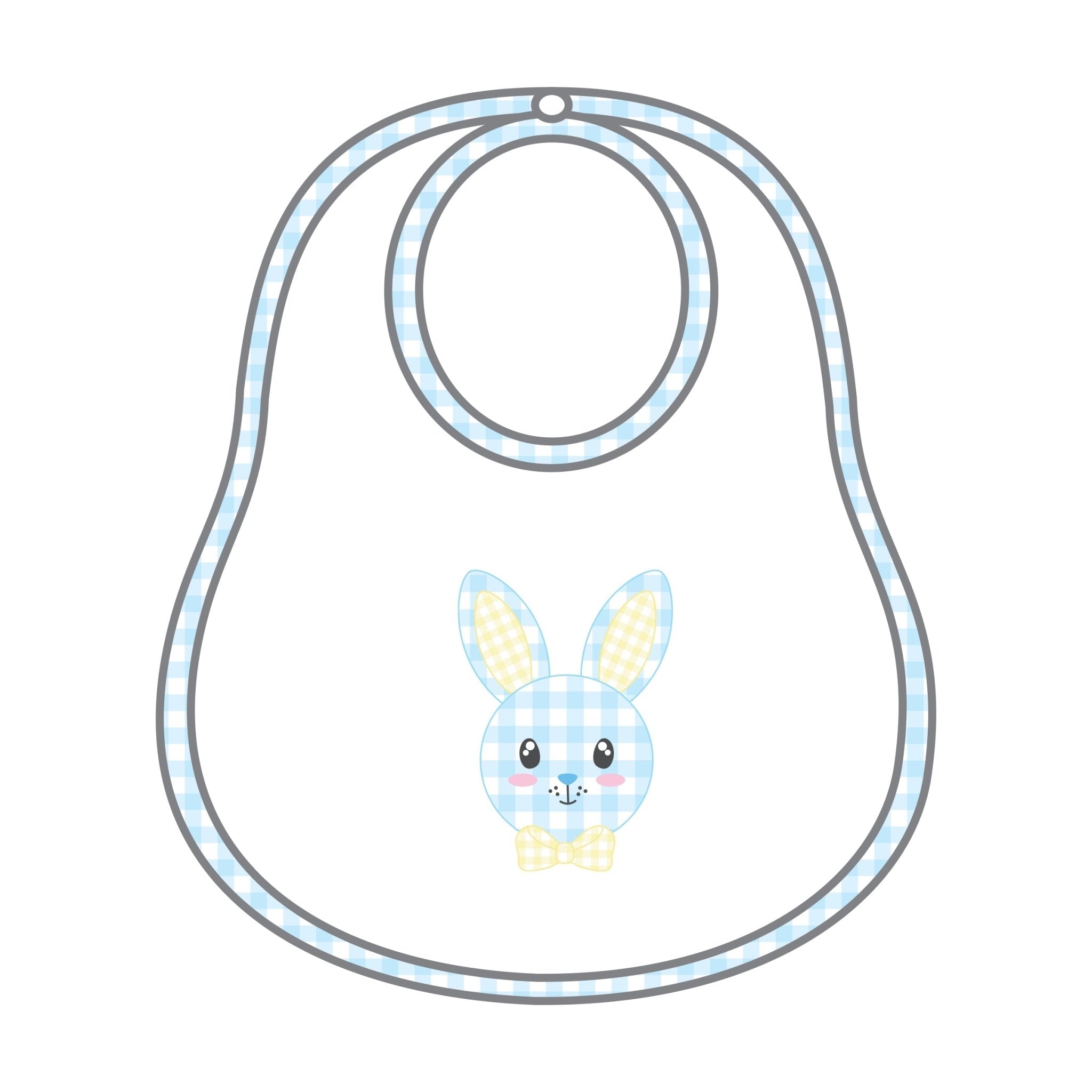 Lil' Bunny Applique Bib - Blue - Magnolia BabyBib