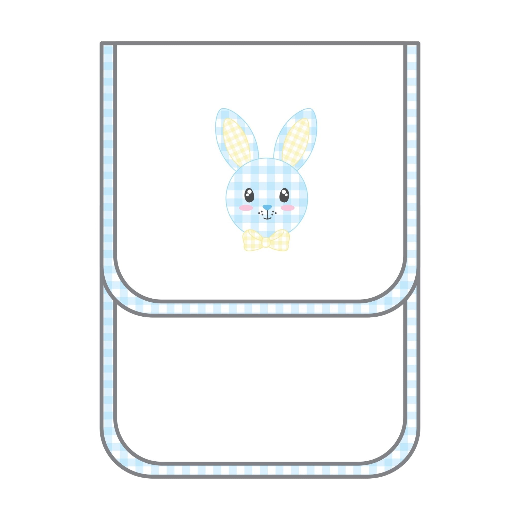 Lil' Bunny Applique Burp Cloth - Blue - Magnolia BabyBurp Cloth
