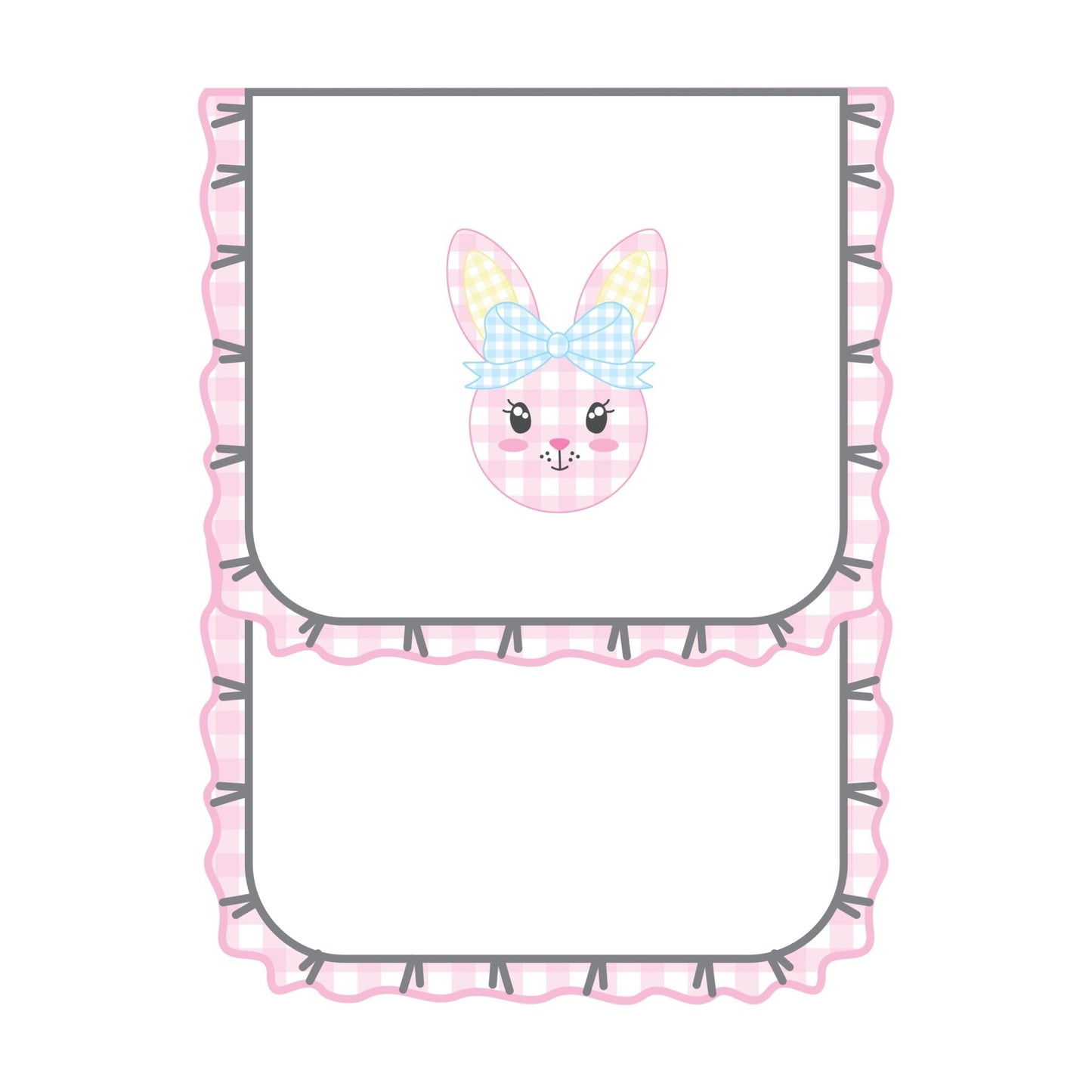 Lil' Bunny Applique Ruffle Burp Cloth - Pink - Magnolia BabyBurp Cloth