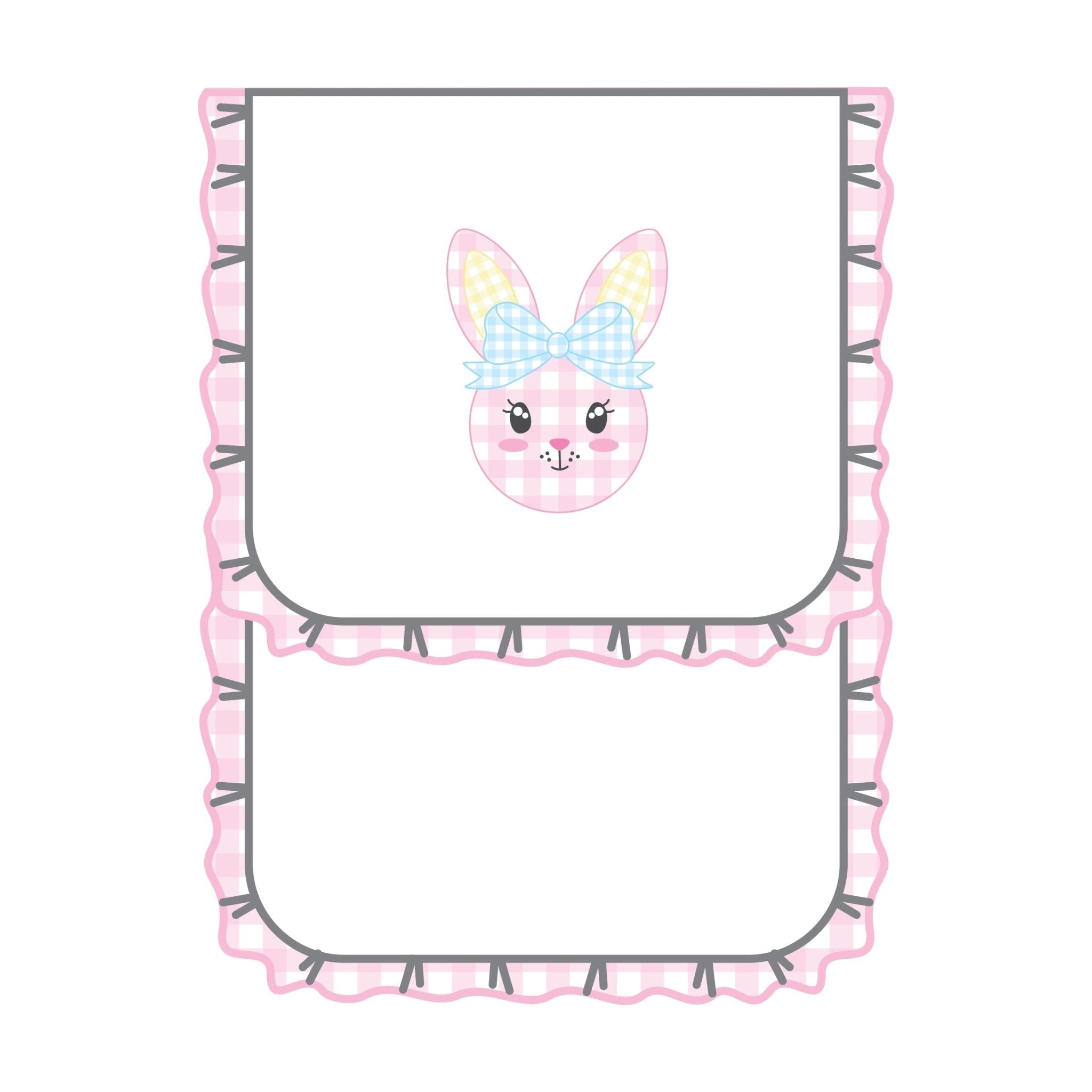 Lil' Bunny Applique Ruffle Burp Cloth - Pink - Magnolia BabyBurp Cloth