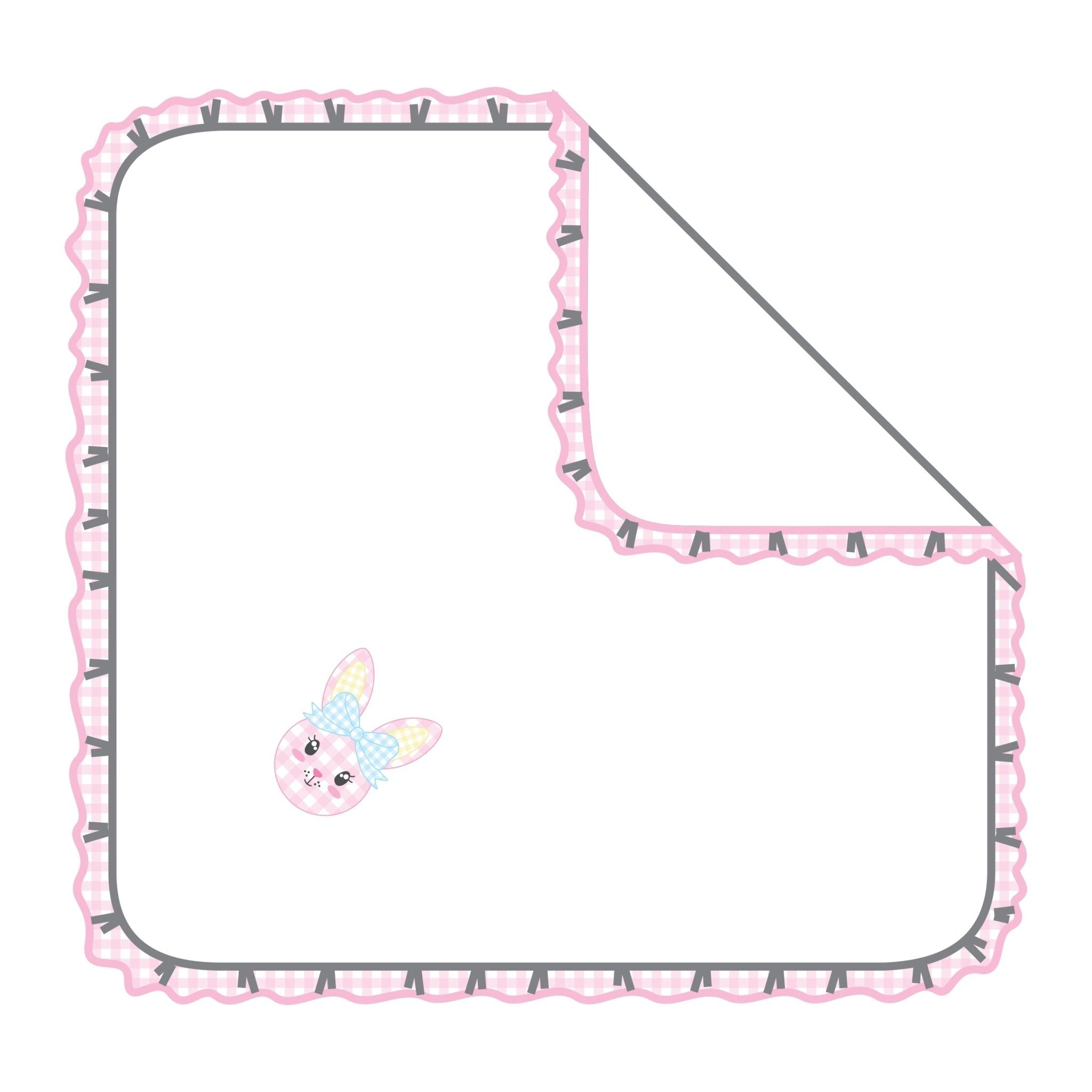 Lil' Bunny Applique Ruffle Receiving Blanket - Pink - Magnolia BabyReceiving Blanket