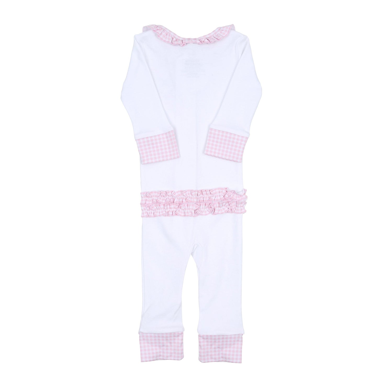 Lil' Bunny Applique Ruffle Zip Pajamas - Pink - Magnolia BabyZipper Pajamas