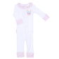 Lil' Bunny Applique Ruffle Zip Pajamas - Pink - Magnolia BabyZipper Pajamas