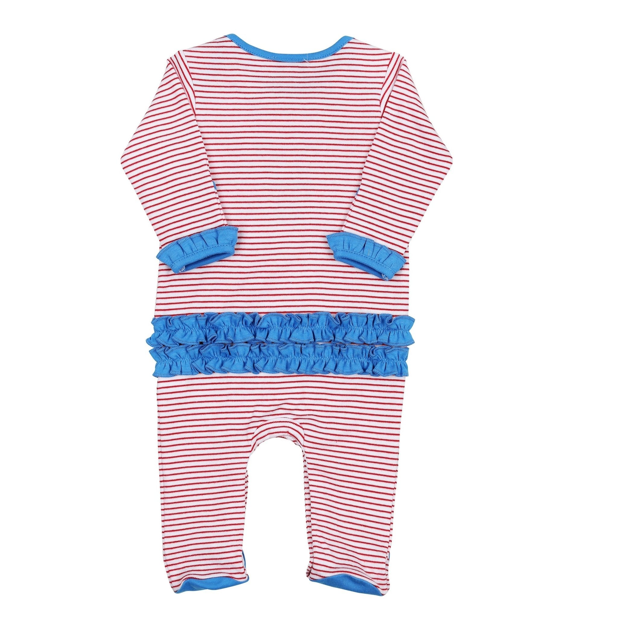 Little Firecracker Applique Ruffle Lap Footie - Magnolia BabyFootie