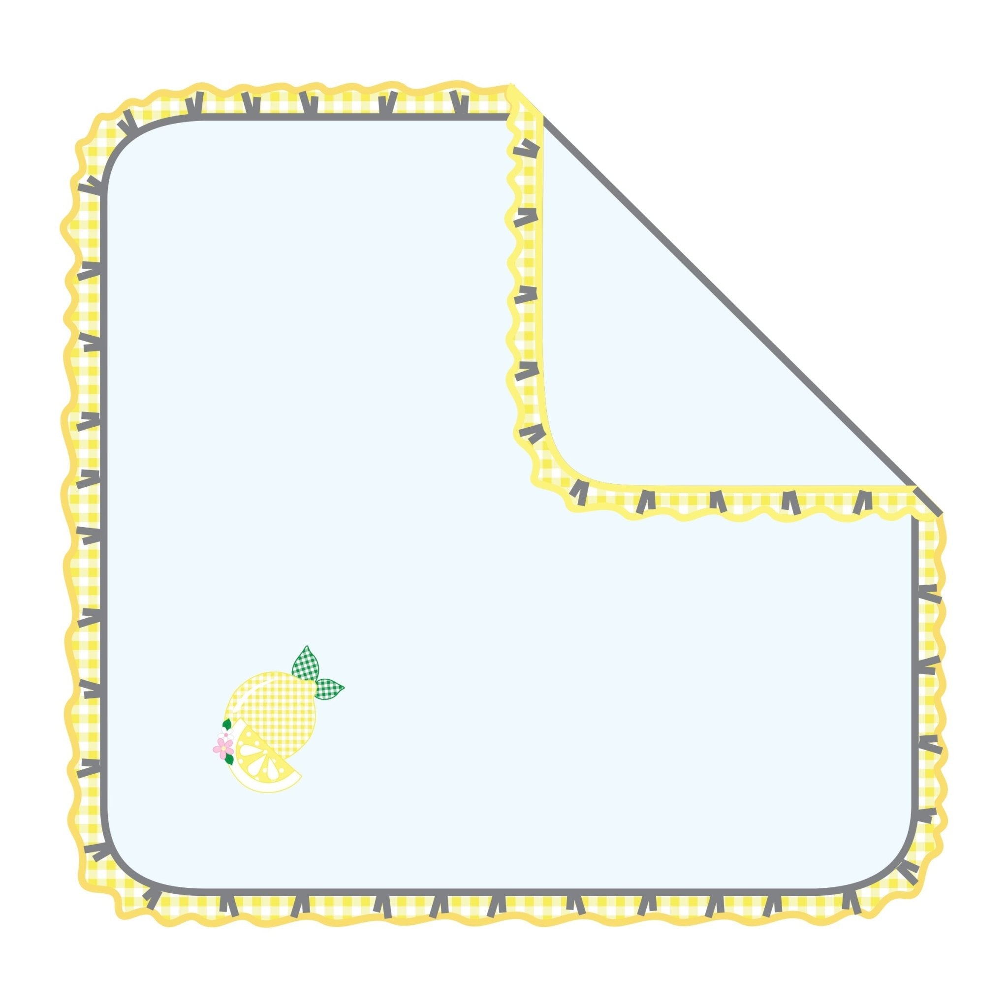 Lovely Lemons Applique Ruffle Receiving Blanket - Magnolia BabyReceiving Blanket
