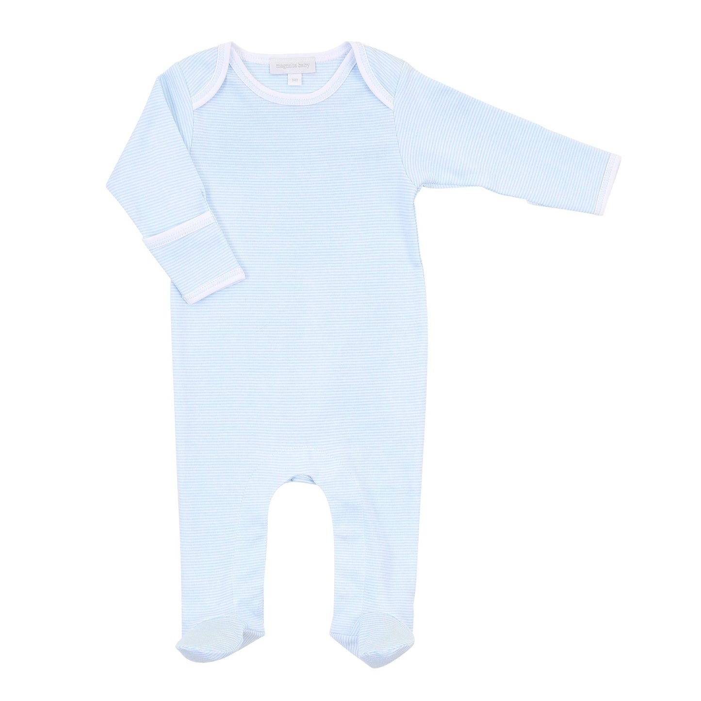 Mini Stripes Lap Footie - Light Blue - Magnolia BabyFootie