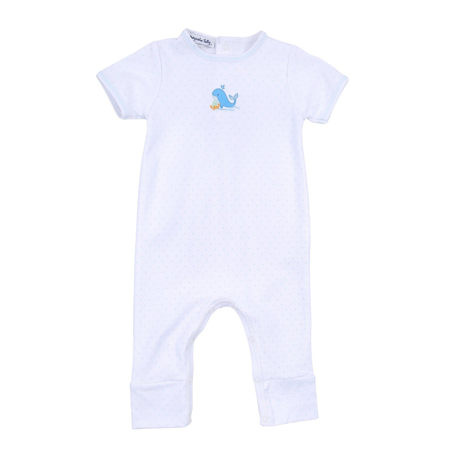 Ocean Bliss Blue Embroidered Short Sleeve Playsuit - Magnolia BabyPlaysuit