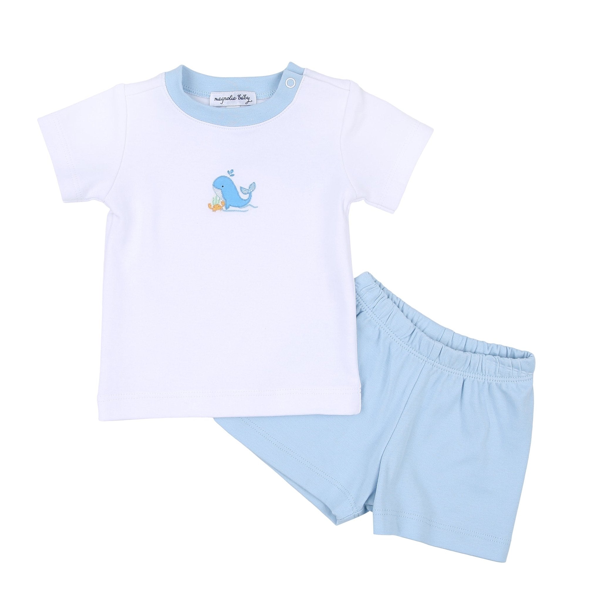 Ocean Bliss Blue Infant Embroidered Short Set - Magnolia BabyShort Set