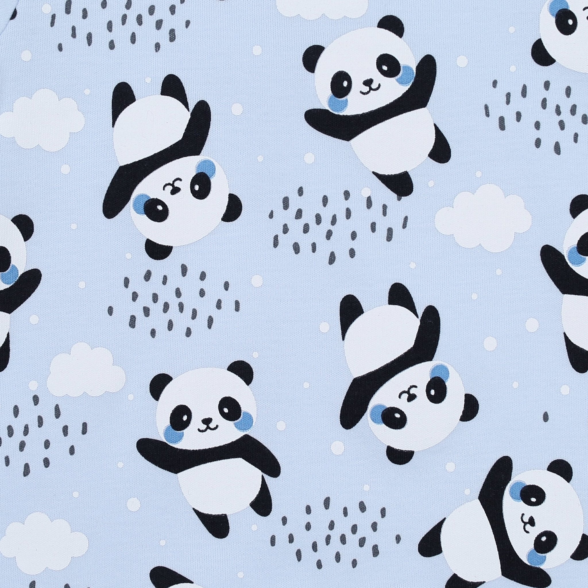 Panda Love Blue Print Short Sleeve Playsuit - Magnolia BabyPlaysuit