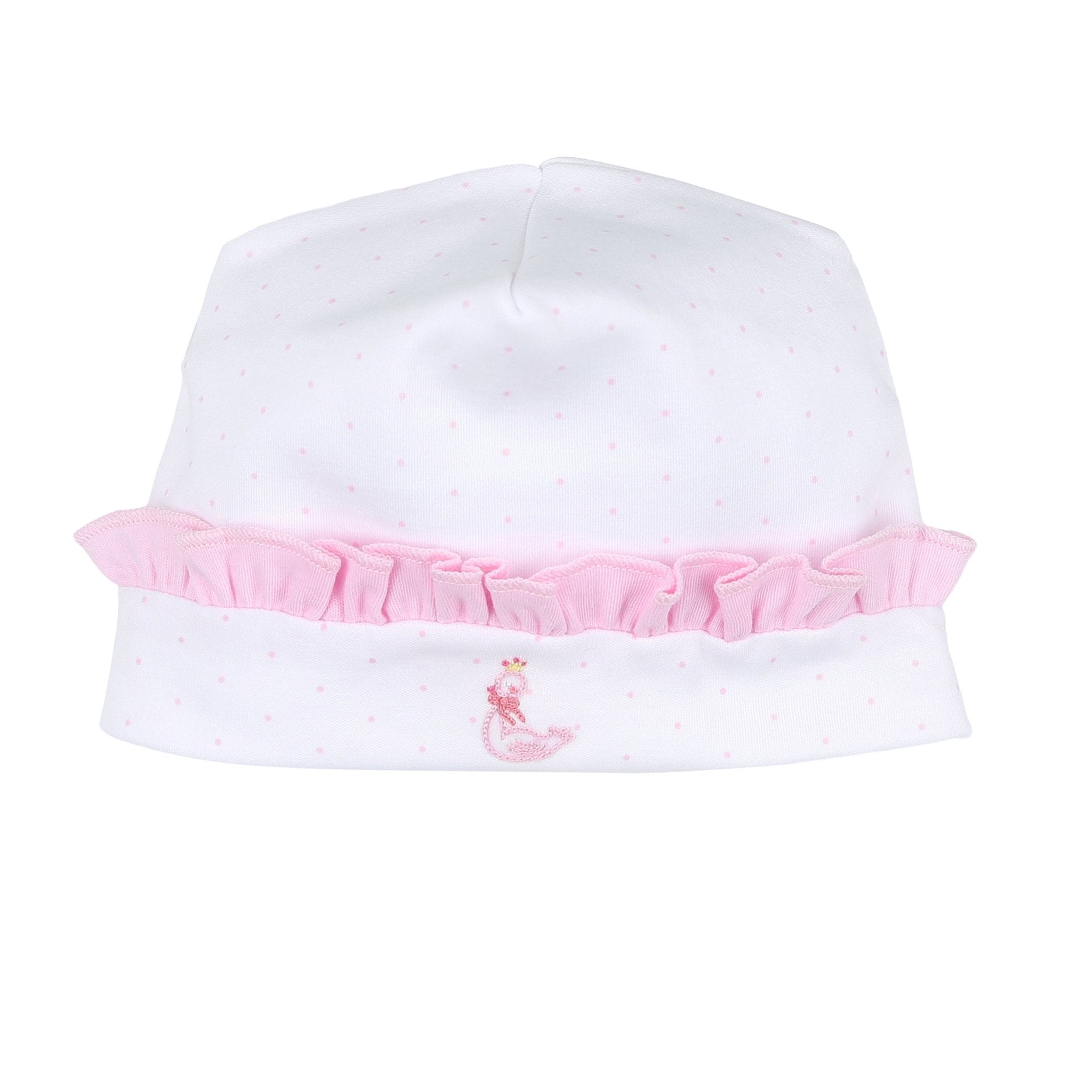 Princess Swan Pink Embroidered Ruffle Hat - Magnolia BabyHat