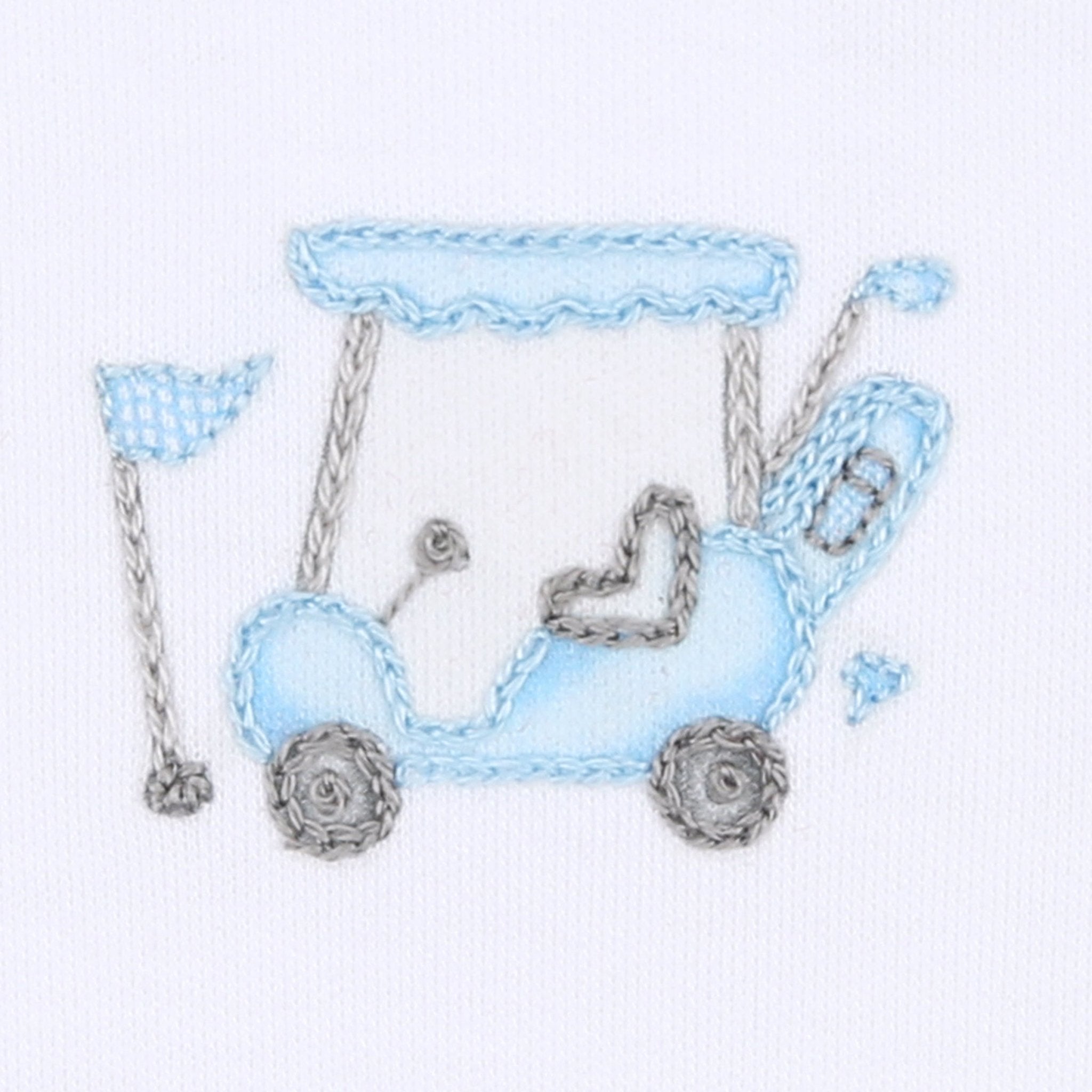Putting Around Blue Embroidered Toddler Short Playsuit - Magnolia BabyShort Playsuit
