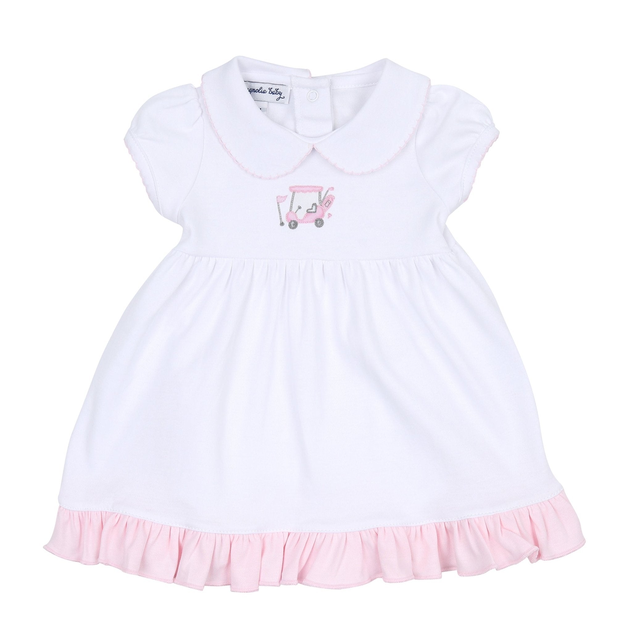 Putting Around Pink Embroidered Collared Dress Set - Magnolia BabyDress