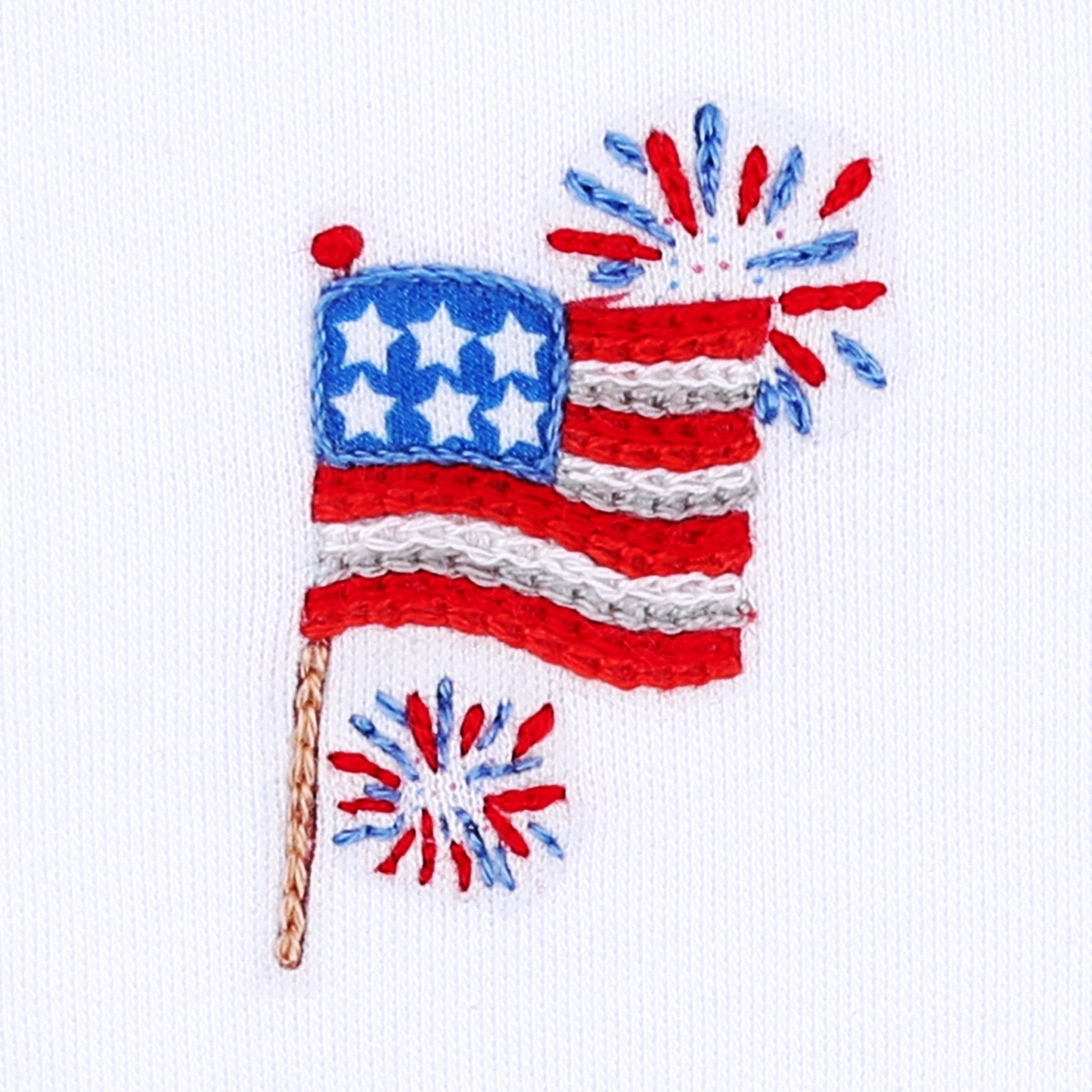 Red, White & Blue! Embroidered Flutters Playsuit - Magnolia BabyPlaysuit