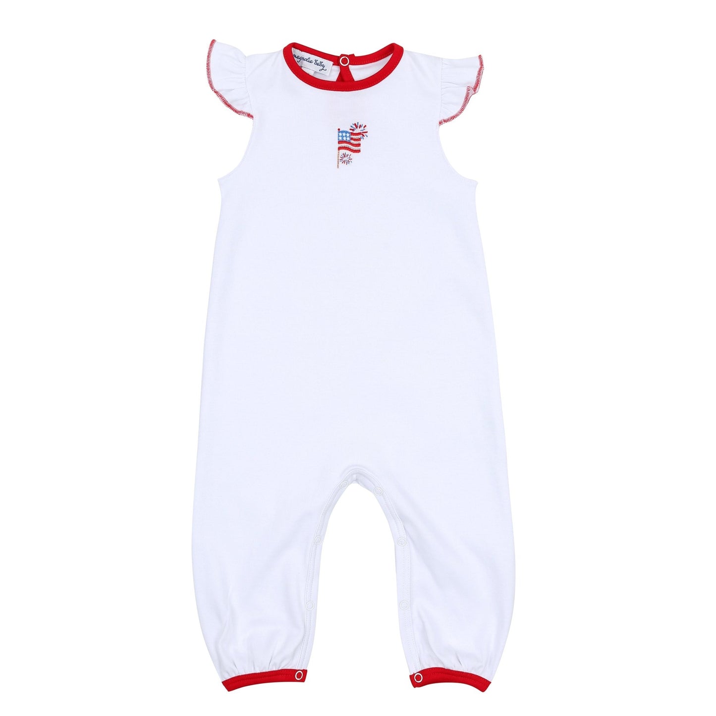 Red, White & Blue! Embroidered Flutters Playsuit - Magnolia BabyPlaysuit