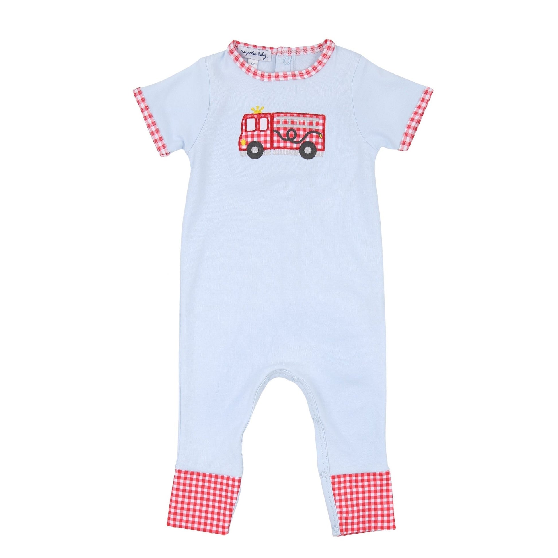 Sound the Alarm Applique Short Sleeve Playsuit - Magnolia BabyPlaysuit