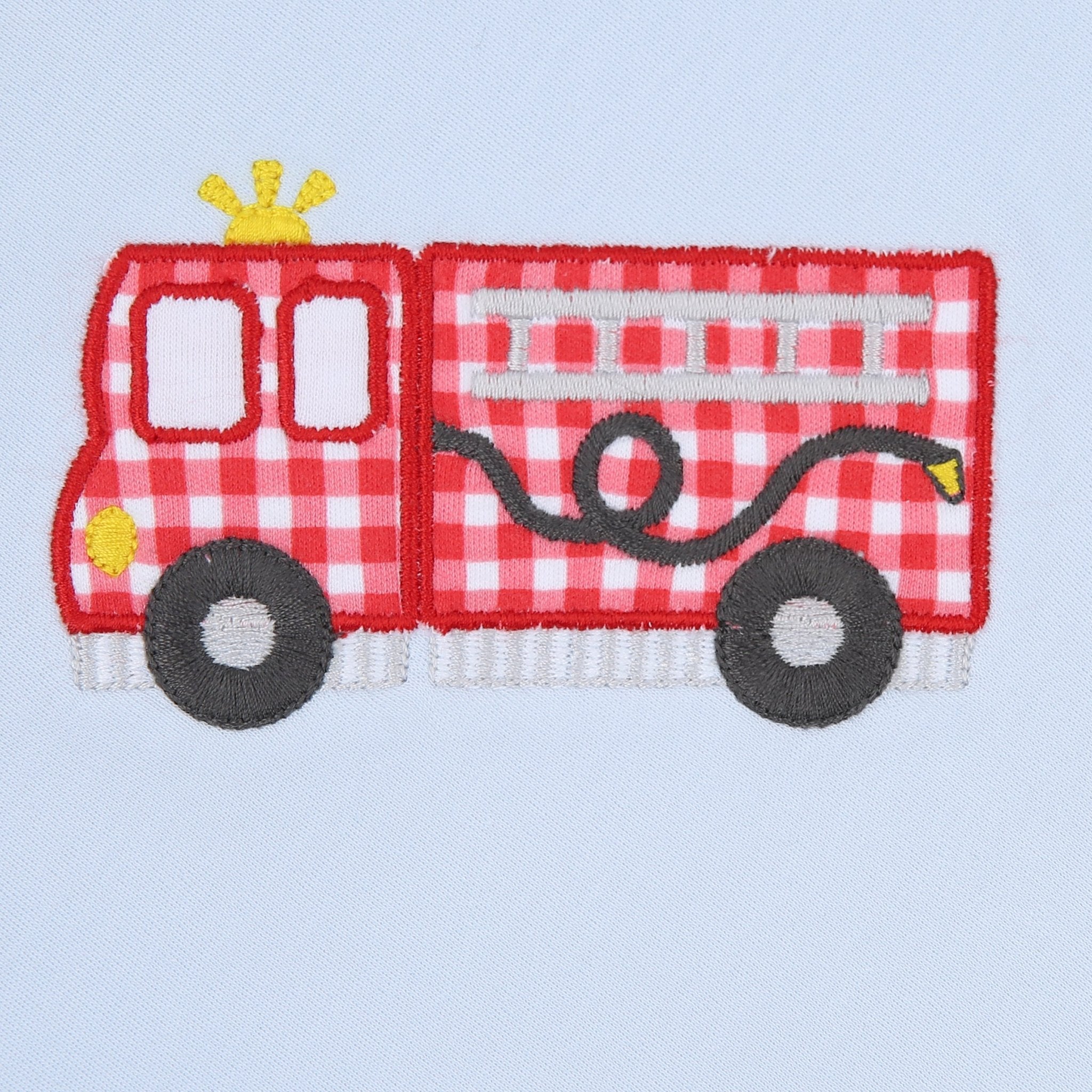 Sound the Alarm Applique Short Sleeve Playsuit - Magnolia BabyPlaysuit