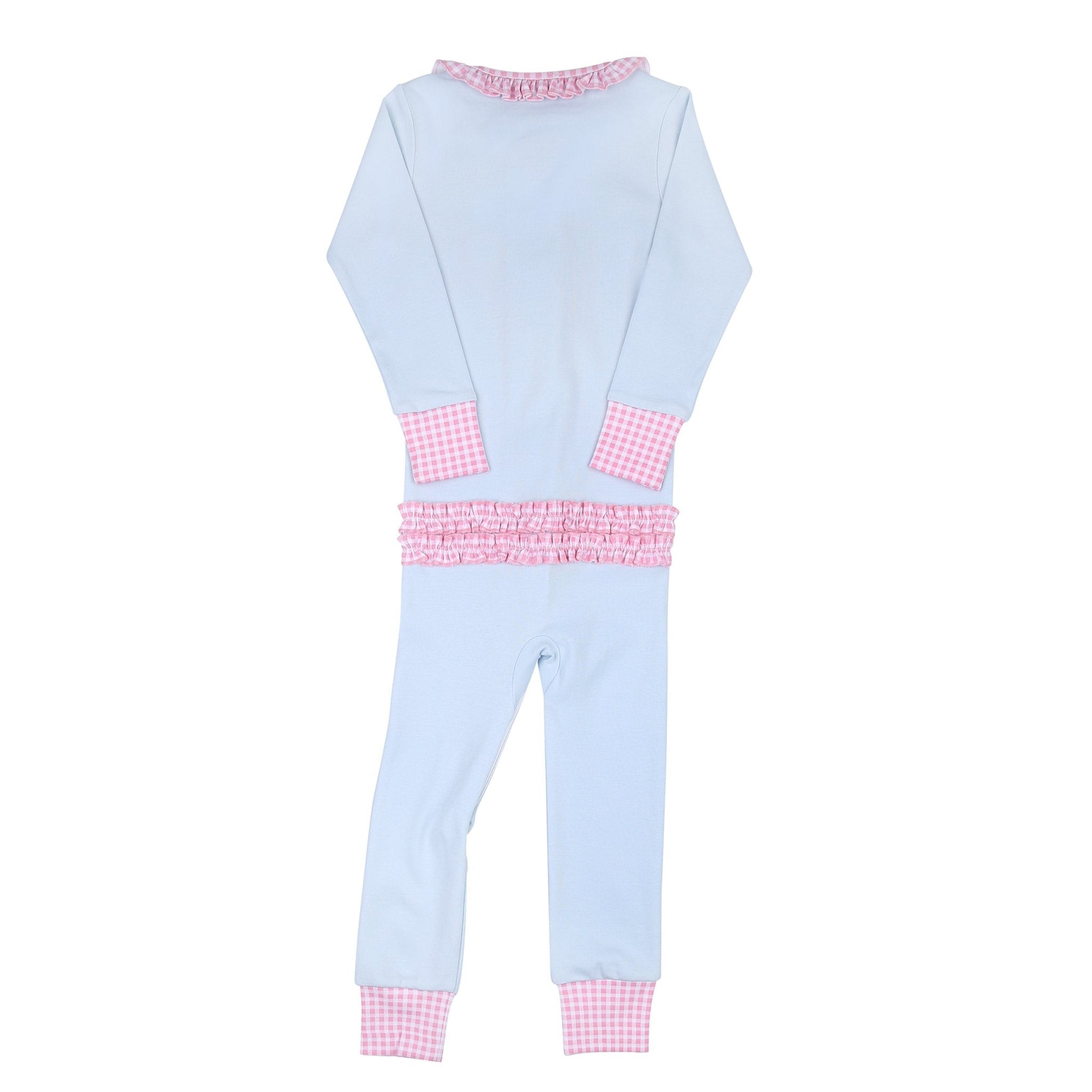 Sweet Cherry Applique Ruffle Zip Pajamas - Magnolia BabyZipper Pajamas