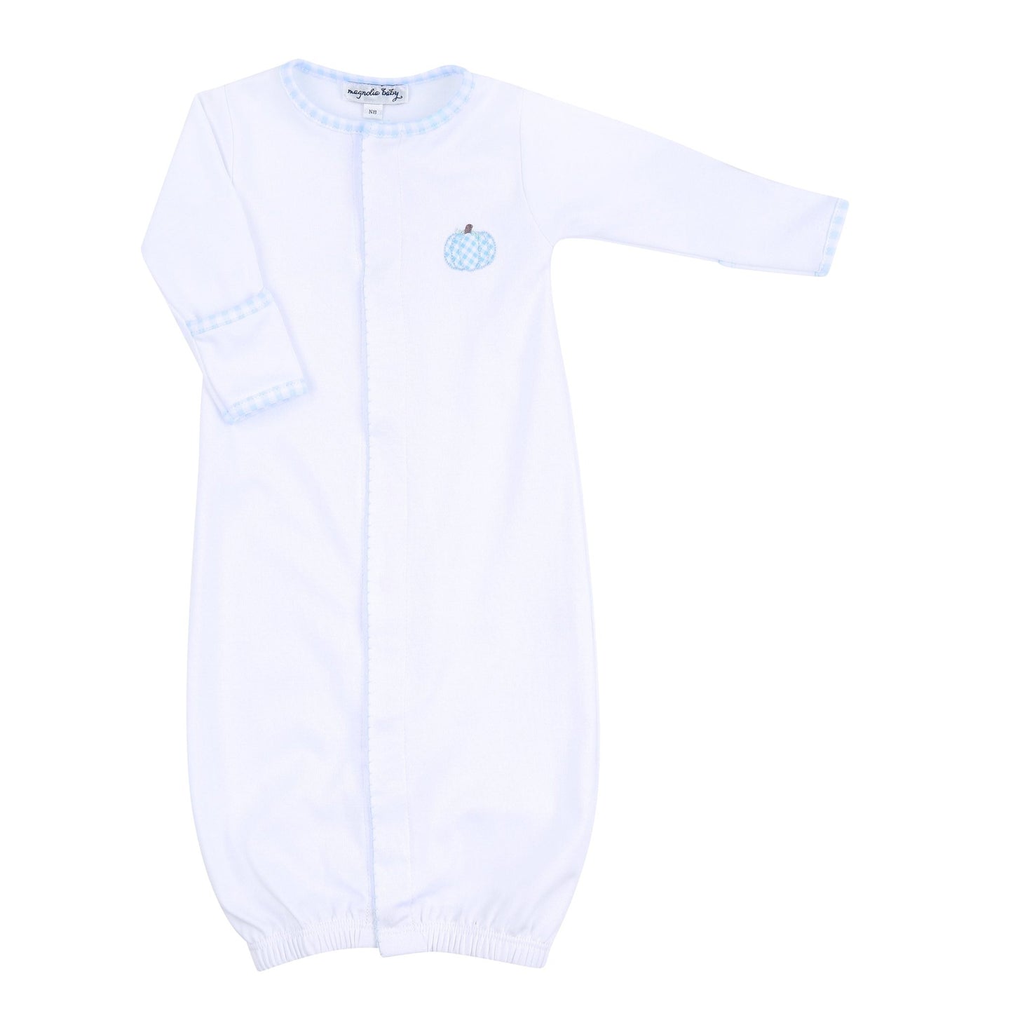 Sweet Pumpkin Blue Embroidered Converter - Magnolia BabyConverter Gown
