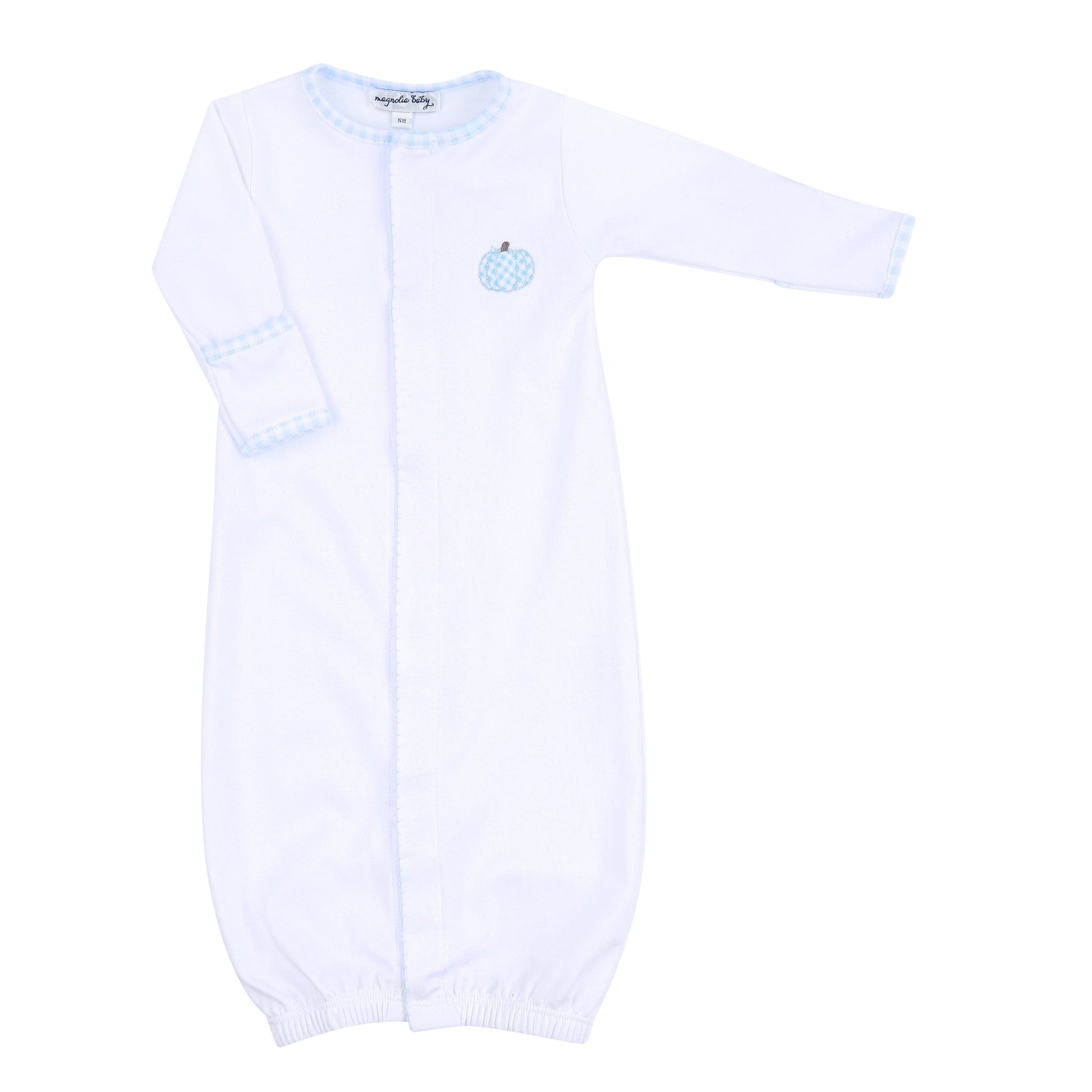 Sweet Pumpkin Blue Embroidered Converter - Magnolia BabyConverter Gown