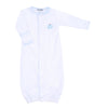 Sweet Pumpkin Blue Embroidered Converter - Magnolia BabyConverter Gown