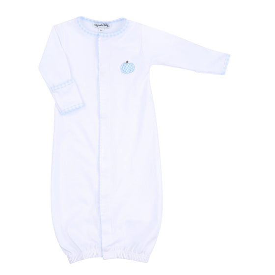 Sweet Pumpkin Blue Embroidered Converter - Magnolia BabyConverter Gown