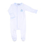 Sweet Pumpkin Blue Embroidered Footie - Magnolia BabyFootie