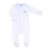 Sweet Pumpkin Blue Embroidered Footie - Magnolia BabyFootie