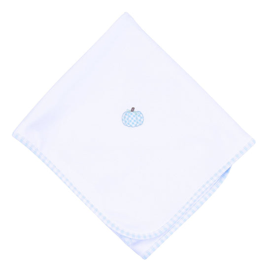 Sweet Pumpkin Blue Embroidered Receiving Blanket - Magnolia BabyReceiving Blanket