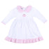Sweet Pumpkin Pink Embroidered Collared Long Sleeve Dress Set - Magnolia BabyDress