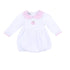 Sweet Pumpkin Pink Embroidered Collared Long Sleeve Girl Bubble - Magnolia BabyBubble