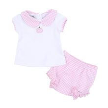  Sweet Pumpkin Pink Embroidered Collared Ruffle Short Sleeve Diaper Cover Set - Magnolia BabyDiaper Cover