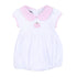 Sweet Pumpkin Pink Embroidered Collared Short Sleeve Girl Bubble - Magnolia BabyBubble
