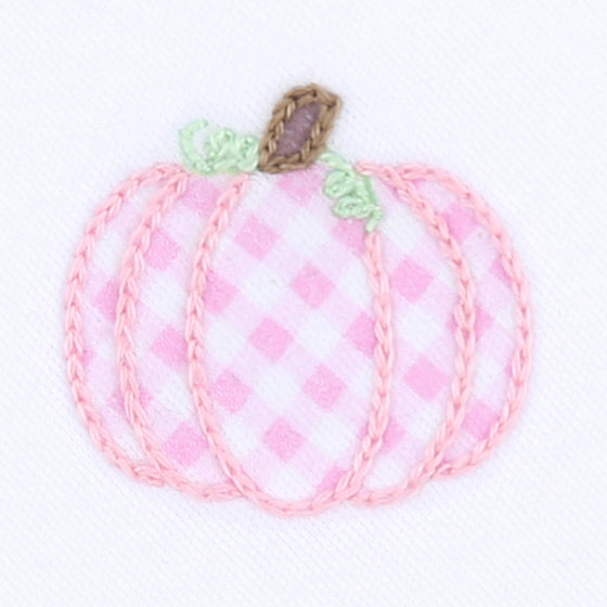 Sweet Pumpkin Pink Embroidered Footie - Magnolia BabyFootie