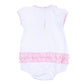Sweet Pumpkin Pink Embroidered Ruffle Short Sleeve Bubble - Magnolia BabyBubble
