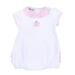 Sweet Pumpkin Pink Embroidered Ruffle Short Sleeve Bubble - Magnolia BabyBubble
