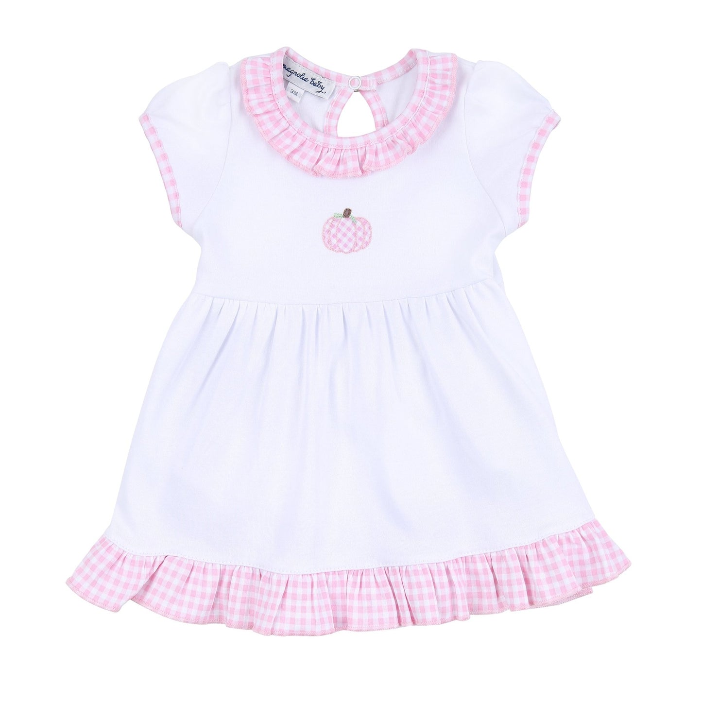 Sweet Pumpkin Pink Embroidered Short Sleeve Dress Set - Magnolia BabyDress